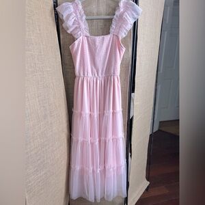 Pink Ruffled Maxi Dress